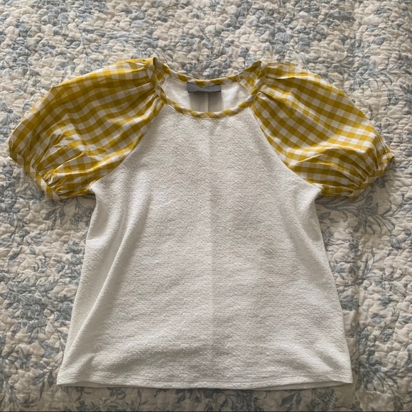 Sunday in Brooklyn Gingham Puff Sleeve Top - Picture 2 of 4